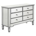 Elegant Decor 6 Drawer Dresser 48 In. X 18 In. X 32 In. In Silver Paint MF6-1017S